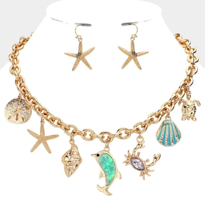 CONJUNTO DE JOYERÍA COLLAR DE MODA DE VERANO GRUESO ESTRELLA DE MAR VIDA MARINA DE ALTA GAMA MODA Foto 1 de 3