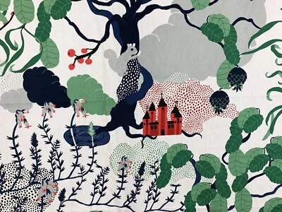 Mimers Brunn 100% cotton fabric Arvidsson Textil Sweden Norse mythology Scandi - Image 1 of 4