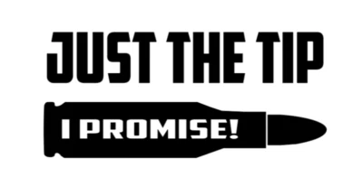 Just The Tip I Promise Bullet funny Vinyl Decal Sticker Car Truck Window JDM - Image 1 of 2