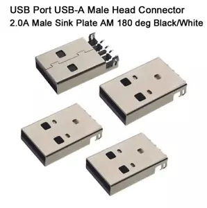 Puerto USB USB-A conector de cabeza macho 2.0A placa fregadero macho AM 180 grados negro/blanco - Imagen 1 de 5