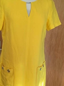 S. Oliver Black Label Kleid 38 40 Leinenkleid gelb gefüttert Reißverschluss - Bild 1 von 10