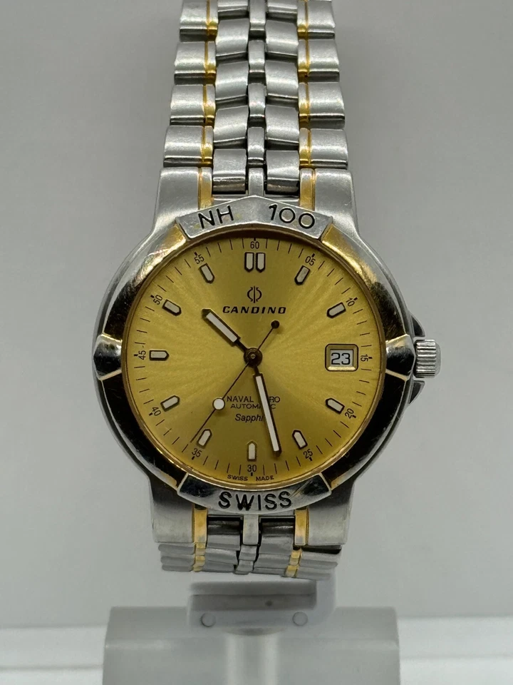 Швейцарские автоматические винтажные наручные часы Candino Naval Hero сапфир 100 м 25 Дж - Изображение 1 из 4