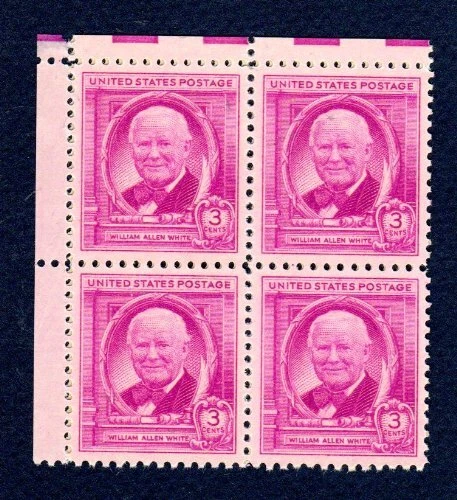 1948 William Allen White Block of 4 3c Postage Stamps, Sc#960, MNH, OG - Image 1 of 1