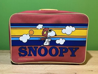 Snoopy 1965 Red Baron Pilot Children's Travel Bag Vintage Luggage Suitcase - Image 1 of 4