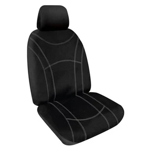 Sperling Getaway Neoprene Seat Covers - Black with Silver Stitching, Front - ... - Picture 1 of 1