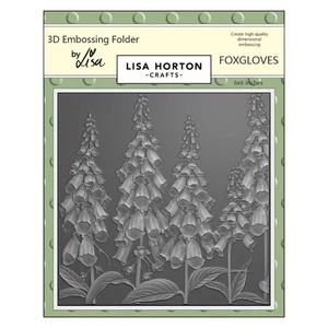 Lisa Horton Crafts Embossing Folder 6"X6"-Foxgloves - Picture 1 of 1