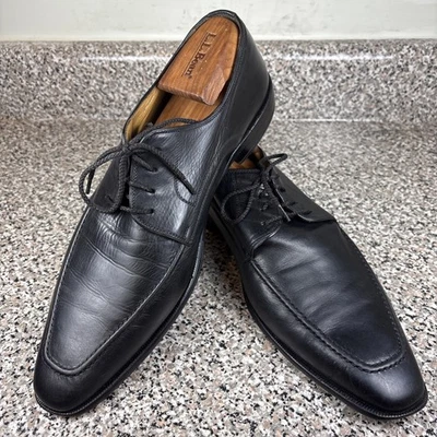 Zapatos Derby John W. Nordstrom Cuero Negro Hecho en Italia Puntera Delantal Para Hombre 10D Usados en Excelente Condición Foto 1 de 4