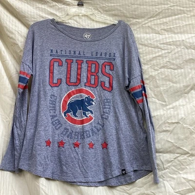 ‘47 Gray Long Sleeve Chicago Cubs Baseball Club T-shirt, Size Medium - Image 1 of 4
