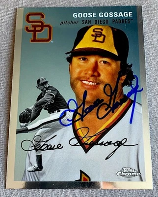 PADRES- GOOSE GOSSAGE AUTOGRAPH 2023 TOPPS CHROME PLATINUM #412 TRADING CARD - Image 1 of 2