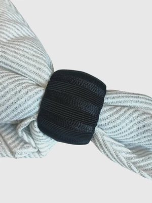 黑绳餐巾戒指 6 件套复古 20 世纪 90 年代桌子装饰娱乐装饰 — 第 1/4 张图片