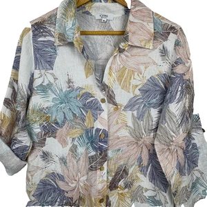 ROSEMARINE Women Linen Tunic Shirt Sz M Beachy Coastal Lagenlook Breathable - Picture 1 of 13