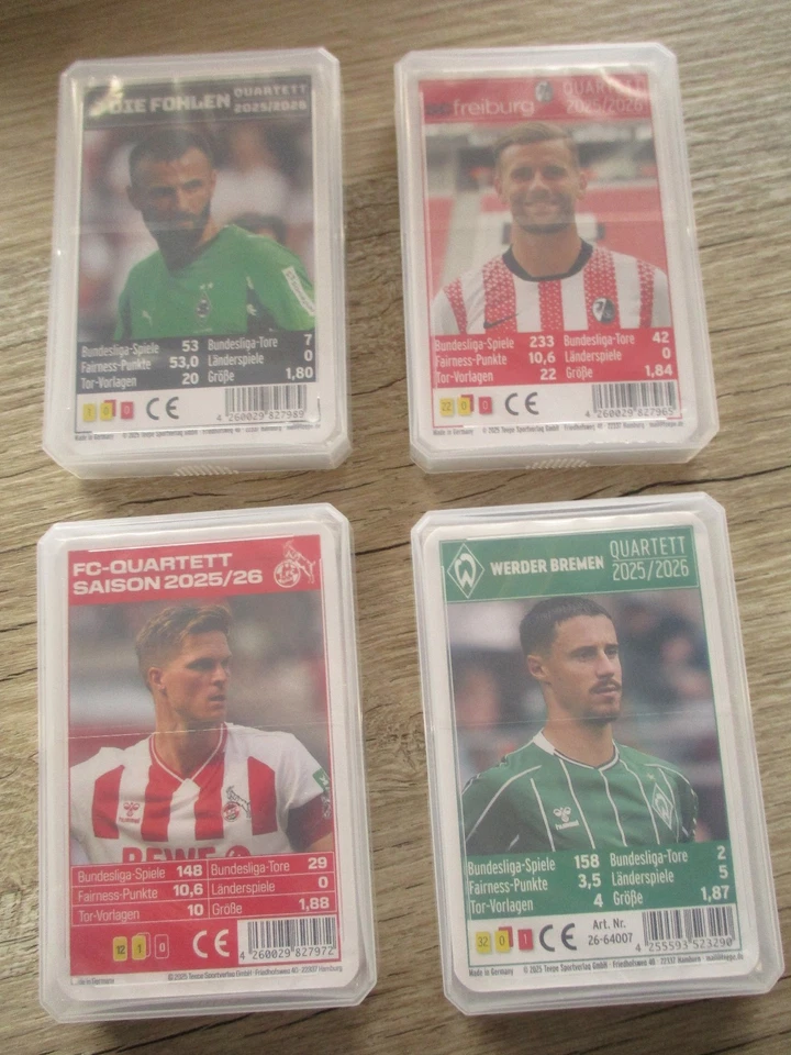 TEEPE Fussball Bundesliga Quartett-Kartenspiel Saison 2025/26