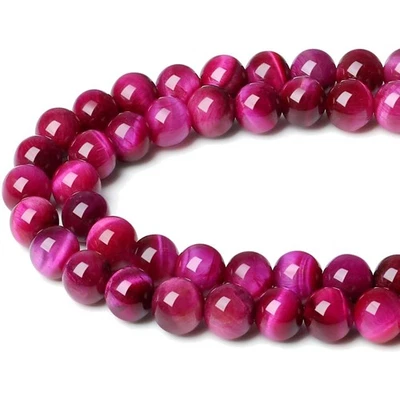 8mm Magenta Tigerauge Perlen zum Auffädeln Edelstein Kristall Armband Kette S... - Bild 1 von 4