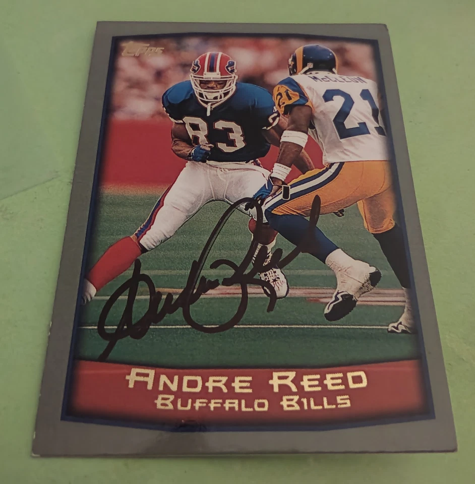1999 Andre Reed SIGNED Topps NFL Football Card #307 Buffalo Bills HOF AUTOGRAPH  - Image 1 of 1