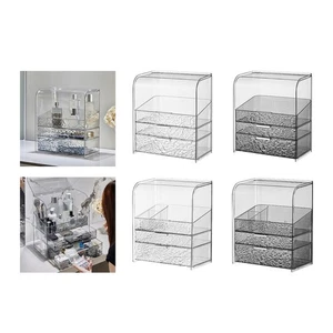 Make up Organizer mit Deckel und Schubladen, luxuriöse, durchsichtige Make up - Picture 1 of 13