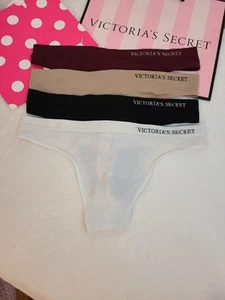 Victoria's Secret 4pk Seamless Stretch Nylon Thong Panties Size M - Picture 1 of 6