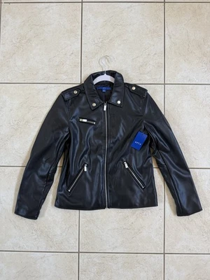 NWT Apt 9 Women's Faux Black Leather Jacket Size: Small - Image 1 of 4