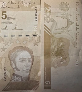 VENEZUELA 5 DIGITALES BOLIVAR - NEW 5000000 BOLIVAR 2023 GEM UNC - UV PASSED - Picture 1 of 2