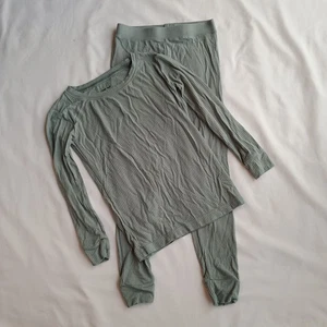 Little Sleepies Stormy Ribbed Bamboo Pajamas 4T Unisex Blue Green Long Sleeve - Picture 1 of 6