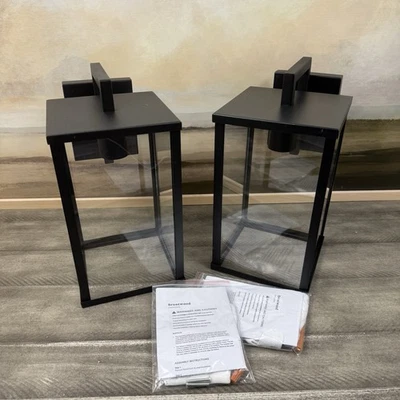 Набор бра уличные настенные светильники Alora Mood Brentwood/2 текстурированные черные 12 дюймов читайте - Изображение 1 из 4