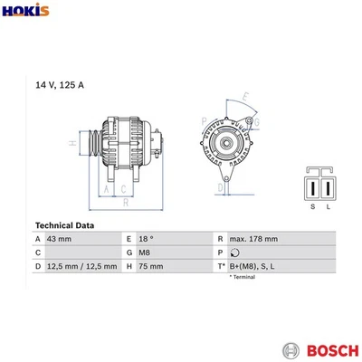 ALTERNATOR 0 986 045 611 FOR MITSUBISHI CHALLENGER/SHOGUN/SPORT PAJERO/III/IO - Image 1 of 4