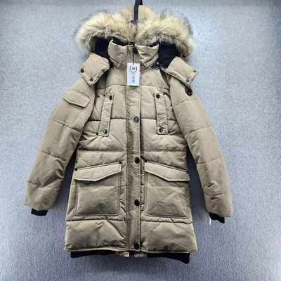 Chaqueta Noize Para Hombres Medio Tostado Parka con Capucha Borde de Piel Sintética Puffer Libre de Crueldad Foto 1 de 4