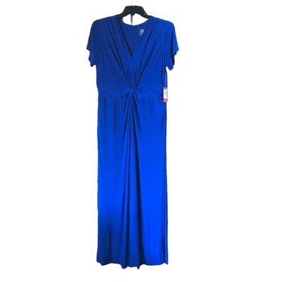 Mono para mujer Vince Camuto Twist Front Jersey pierna ancha azul talla grande 1X nuevo con etiquetas Foto 1 de 4