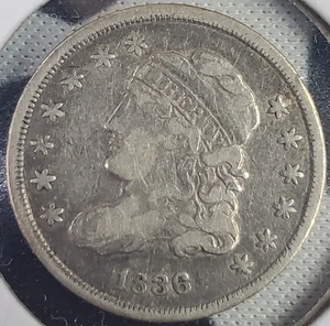 1836 US Capped Bust Half-Dime - Fine Condition "scratches" - Picture 1 of 2