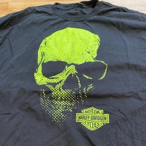Harley-Davidson Herren 2XL XXLBlack T-Shirt Grün Skull Design Cincinnati Ohio - Bild 1 von 5