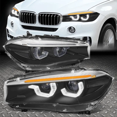 [Start-Up LED U-Halo]Para 14-19 BMW X5 F15 X6 F16 sin Faro Proyector AFS HID Foto 1 de 4