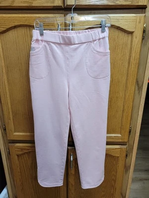 Pink Stretch Pull-On Casual Pants. Dream Jeannes By Quaker Factory Sz Sm-Short - Image 1 of 4