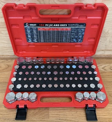 160Pc JIC ORFS Master Industrial Hydraulic Cap Plug Hose Tube Pipe Fitting Kit - Image 1 of 4