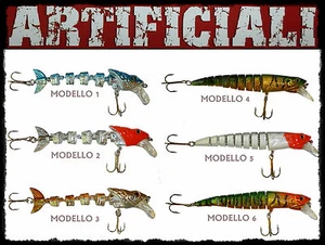 esca artificiale snodato pesca spinning bass luccio spigola traina pesce minnow - Foto 1 di 1