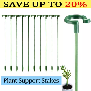 10X Plant Support Stakes Garden Flower Support Single Stem Plant Support Stakes - Picture 1 of 16