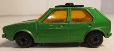 De colección 1976 Matchbox Superfast 7 VW Golf verde blanco interior naranja ventanas Lesney Foto 1 de 4