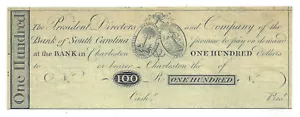 The Bank of South Carolina, Charleston - $100 Reprint Note, Multiples Available - Picture 1 of 2