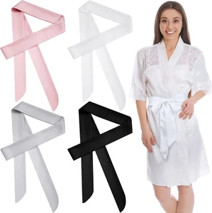 Sintege 4 Pcs Satin Bathrobe Belt Replacement Silk like Skinny Bathrobe Waist Be - Picture 1 of 12