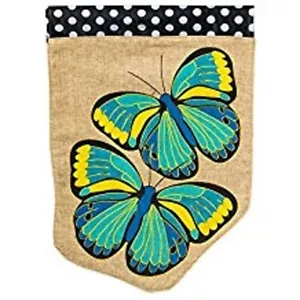Butterfly 13B3248 Evergreen BURLAP HOUSE Flag 28” x 44” - Picture 1 of 1