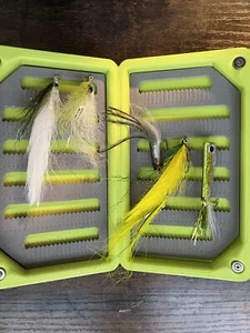 6 Fly Fishing Flies in Orvis Soft Fly Case - Picture 1 of 5