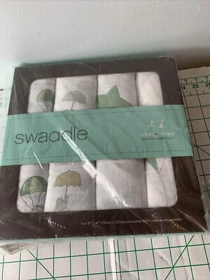 Paquete de 4 envolturas clásicas de muselina Aden + Anais unisex para arriba + lejos NUEVO EN CAJA Foto 1 de 4