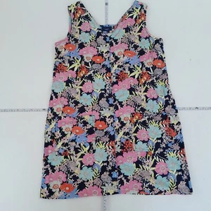NEXT Dress 10 Multi Floral Print Womens Linen Blend Sleeveless V-Neck Shift Mini - Picture 1 of 10