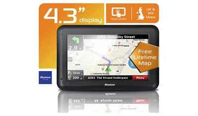 Binatone U435 4.3 Inch Sat Nav Lifetime Maps Uk & ROI GPS Navigation System  - Image 1 of 4