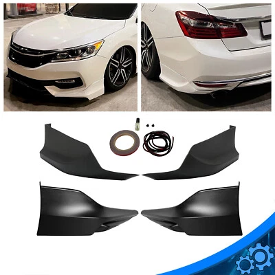 4PCS Front Rear Bumper Lip Splitter For 2016-2017 Honda Accord 4DR HFP Style - Image 1 of 4