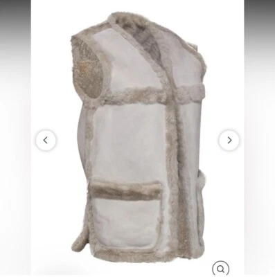 Burberry Chaleco Reversible Oveja Gamuza y Oveja 100% Cuero Cordero Talla 6 Foto 1 de 4