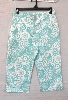 Pantalones cortos/capris de pierna recta para mujer Classic Elements usados en excelente estado 14 florales Foto 1 de 4