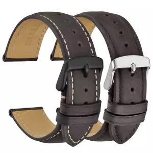 WOCCI Elegante Cuero Genuino Café Negro Correas de Reloj para Hombre 4 Colores Hebilla - Imagen 1 de 52