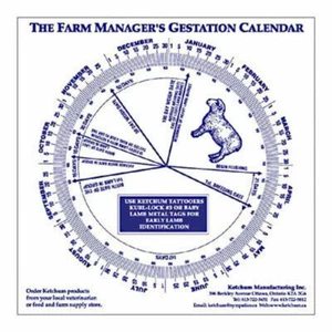 Sheep Gestation Calendar Calculate Birth Breeding - Picture 1 of 1