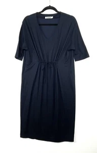 Jil Sander Women's Italian Size 38 (XS) Navy Shift Dress Front Drawstring EUC - Picture 1 of 10