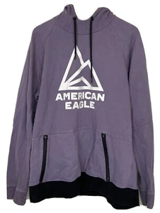 American Eagle XL Hoodie Purple Black Zipper Pouch with Measurements Pictured - Picture 1 of 14