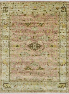 Alfombra de lana anudada a mano multicolor multi tamaño alfombra turca Oushak para sala de estar Foto 1 de 4